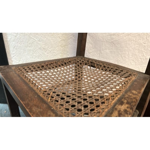 4 - A single oak ladderback chair with cane seat, 87cm (h) x 30cm (w) x 45cm (d)  / All lots are located... 