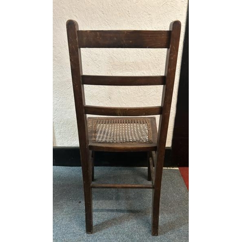 4 - A single oak ladderback chair with cane seat, 87cm (h) x 30cm (w) x 45cm (d)  / All lots are located... 