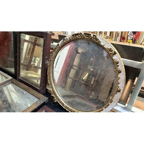 45 - A collection of seven antique mirrors, in various styles and sizes, largest 51.5cm (h)  / All lots a... 