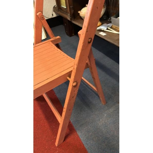 48 - A painted folding chair, 80cm (h) x 46cm (w) x 55cm (d)  / All lots are located at Gower Reclamation... 