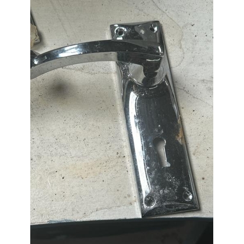 509 - Six stainless steel door handles with fixings  / All lots are located at Gower Reclamation, Unit 17b... 