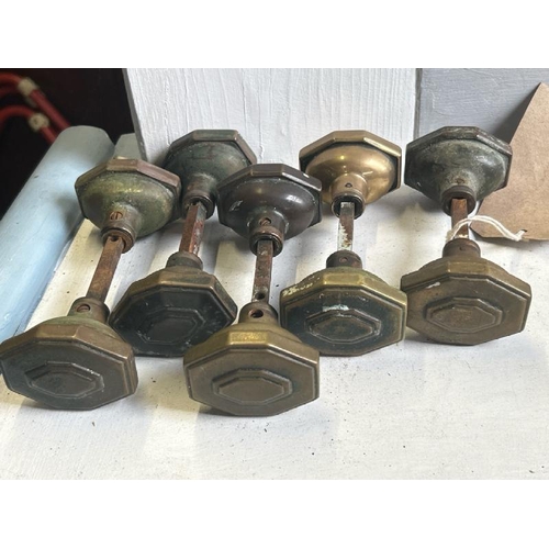 518 - Five sets of 1930's brass door handles  / All lots are located at Gower Reclamation, Unit 17b, Croft... 