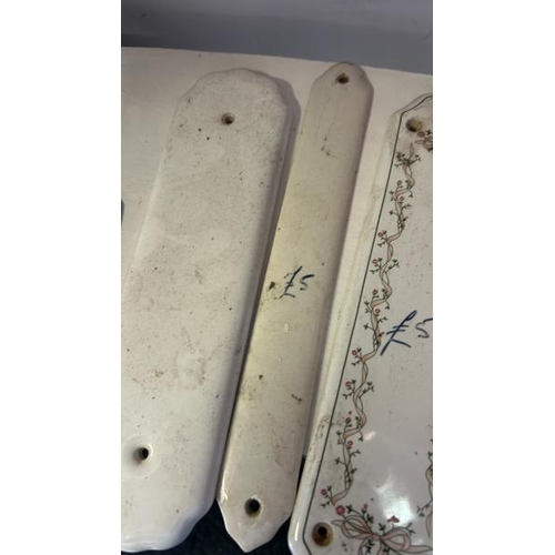 522 - Four ceramic door pushplates  / All lots are located at Gower Reclamation, Unit 17b, Crofty Industri... 