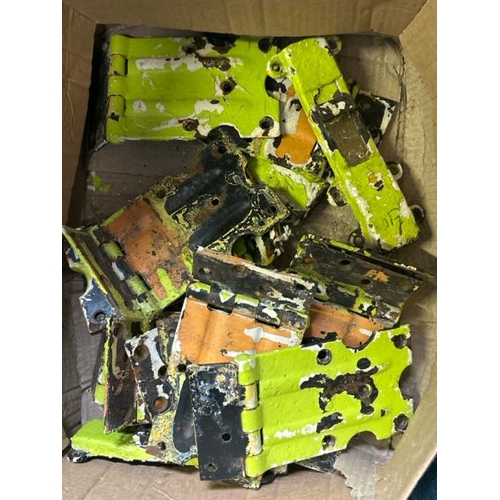 535 - Box of assorted door hinges, most approx 15x8cm  / All lots are located at Gower Reclamation, Unit 1... 