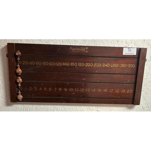 55 - A Burroughes & Watts snooker scoreboard, 29cm (h) x 65cm (w)  / All lots are located at Gower Reclam... 