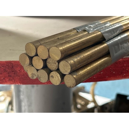 556 - Twelve brass rods, each 70cm  / All lots are located at Gower Reclamation, Unit 17b, Crofty Industri... 