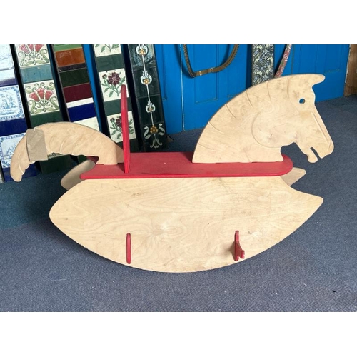 565 - Wooden rocking horse, 116x70x22  / All lots are located at Gower Reclamation, Unit 17b, Crofty Indus... 