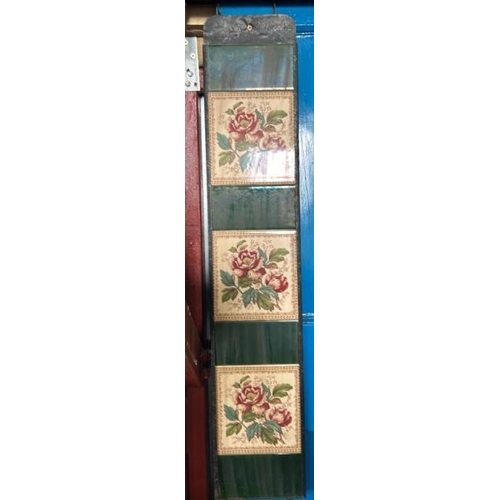 575 - Half set of three H&R Johnson fireplace tiles, each 15x16cm, with metal tile holder   / All lots are... 