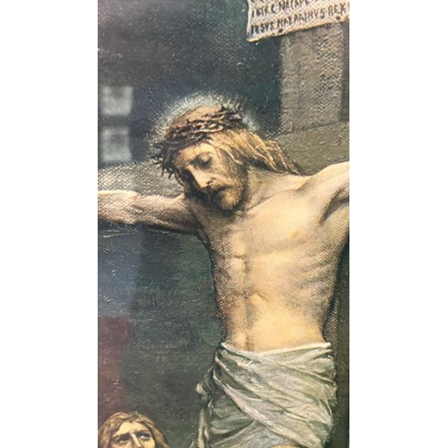 596 - Vintage framed print of the crucifixion, 61x71cm  / All lots are located at Gower Reclamation, Unit ... 