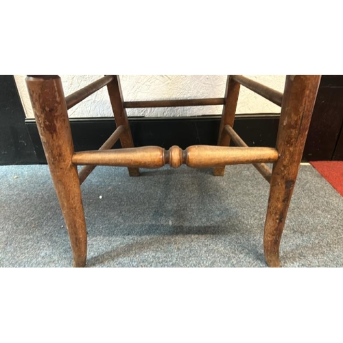 6 - A Victorian oak school chair with riveted seat, 84cm (h) x 41cm (w) x 38cm (d)  / All lots are locat... 