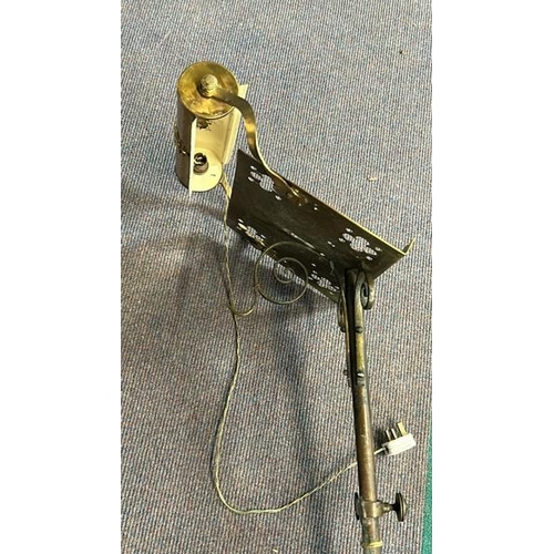 600 - Brass lecturn with light, untested, wall fixings, 43cm (w) x 124cm (h)  / All lots are located at Go... 