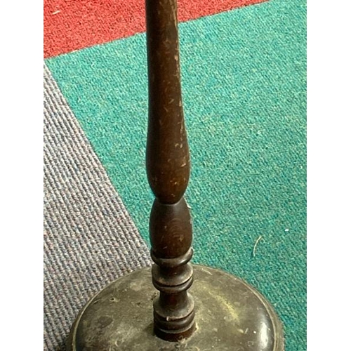 618 - Vintage turned wooden floor candle holder, 63cm (h)  / All lots are located at Gower Reclamation, Un... 