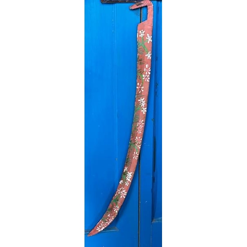 628 - Decorated floral scythe blade, approx 97cm long  / All lots are located at Gower Reclamation, Unit 1... 