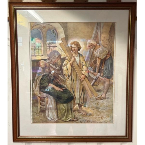 63 - A framed and glazed print of a Middle Eastern scene, 83cm (h) x 73cm (w)  / All lots are located at ... 