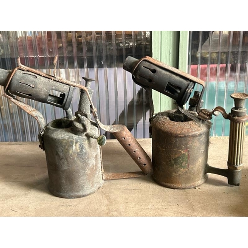 642 - Two vintage blow torches, as found  / All lots are located at Gower Reclamation, Unit 17b, Crofty In... 