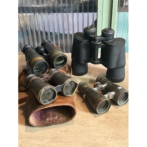 648 - Four assorted old binoculars as found  / All lots are located at Gower Reclamation, Unit 17b, Crofty... 