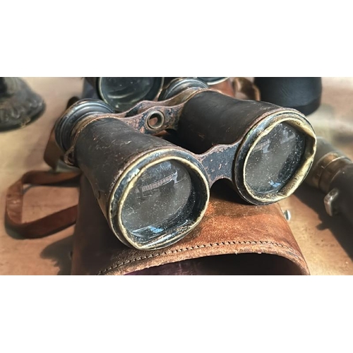 648 - Four assorted old binoculars as found  / All lots are located at Gower Reclamation, Unit 17b, Crofty... 