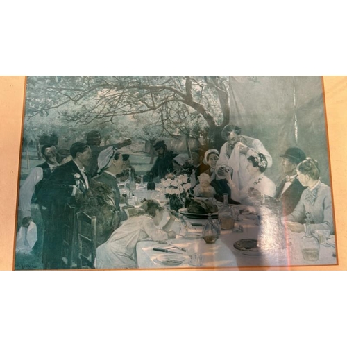 66 - Two framed and glazed prints of a wedding scene, unsigned, each 34cm (h) x 41cm (w)  / All lots are ... 