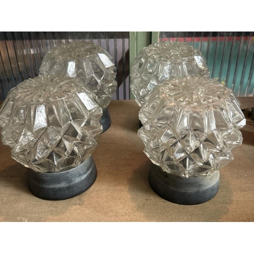 663 - Four vintage glass wall lights as found, each 17.5cm high  / All lots are located at Gower Reclamati... 