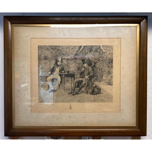 68 - A framed and glazed etching, 'Aging of Wine', signed Walter Dendy Sadler, 70cm (h) x 83cm (w)  / All... 