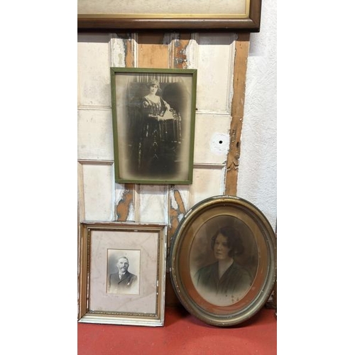 69 - Three old portraits, largest 60cm (h) x 50cm (w)  / All lots are located at Gower Reclamation, Unit ... 