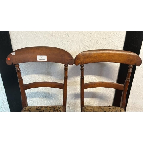 7 - A pair of Victorian dining chairs with floral upholstered seats, 85cm (h) x 40cm (w) x 35cm (d)  / A... 