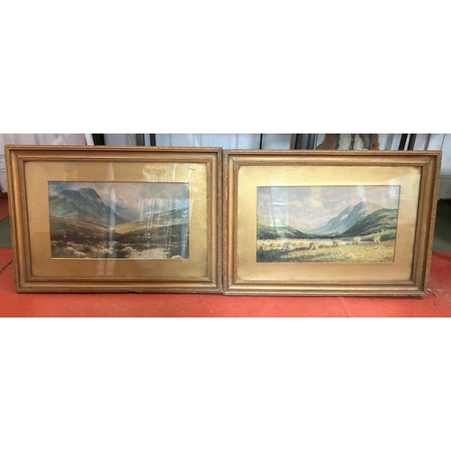 70 - Two framed and glazed watercolors of country scenes, signed F. Robson, 46cm (h) x 64cm (w)  / All lo... 