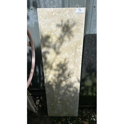 739 - A white marble fireplace base, 123cm (w) x 38cm (d) x 6cm thick  / All lots are located at Gower Rec... 