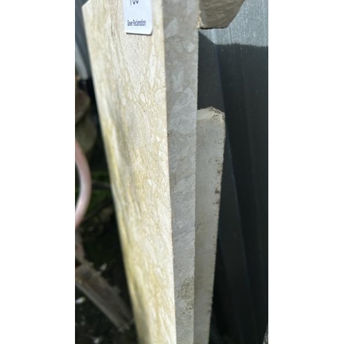 739 - A white marble fireplace base, 123cm (w) x 38cm (d) x 6cm thick  / All lots are located at Gower Rec... 