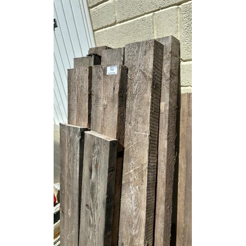 743 - Twelve lengths of timber, various sizes, largest 161cm (l)  / All lots are located at Gower Reclamat... 