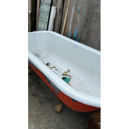 746 - A Victorian cast iron bath on ball and claw feet, 55cm (h) x 180cm (l) x 74cm (w)  / All lots are lo... 