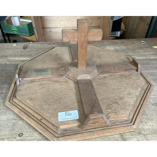 750 - An oak baptismal font cover, 60cm (dia)  / All lots are located at Gower Reclamation, Unit 17b, Crof... 