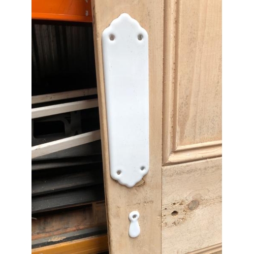 756 - Stripped Edwardian pine door, 212cm (h) x 90.5cm (w) x 5cm (d)  / All lots are located at Gower Recl... 