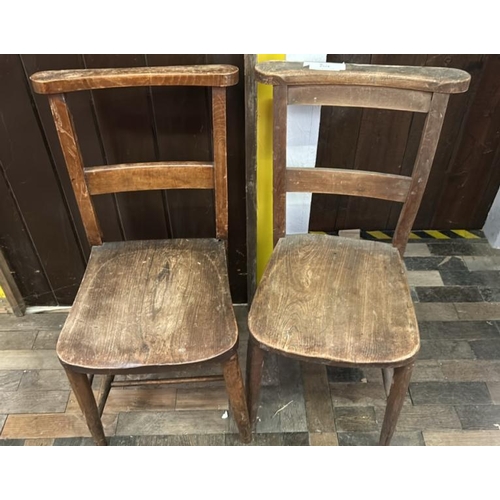 759 - Two oak church chairs, 85cm (h) x 37cm (w) x 40cm (d)  / All lots are located at Gower Reclamation, ... 