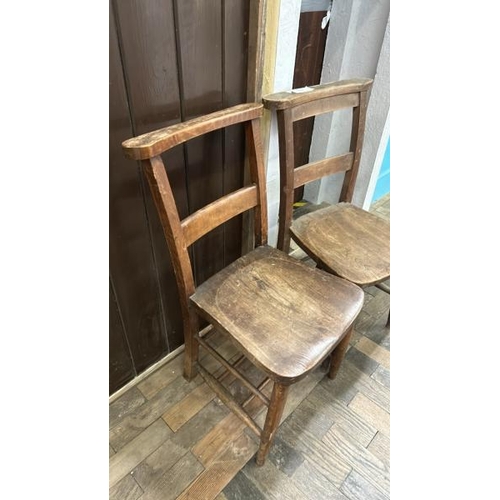 759 - Two oak church chairs, 85cm (h) x 37cm (w) x 40cm (d)  / All lots are located at Gower Reclamation, ... 