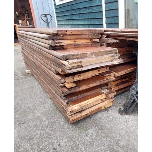 765 - Approx. thirty pitch pine pew backs, approximately 7.5-9ft long  / All lots are located at Gower Rec... 