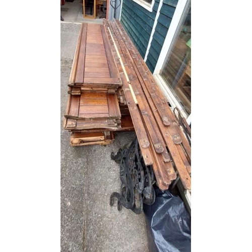 765 - Approx. thirty pitch pine pew backs, approximately 7.5-9ft long  / All lots are located at Gower Rec... 