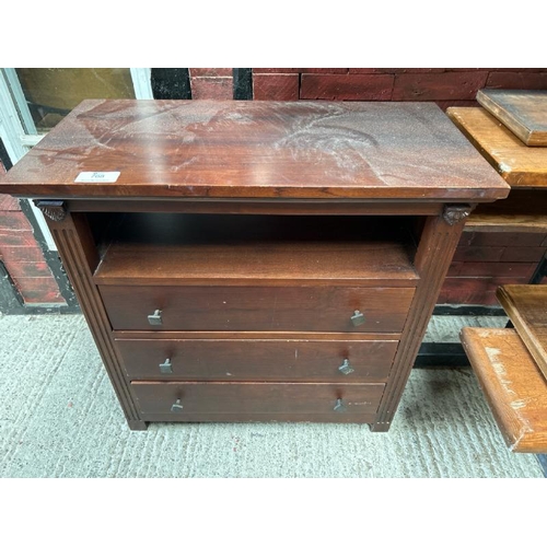 768 - A three drawer cabinet, 80cm (h) x 81cm (w) x 40.5cm (d)  / All lots are located at Gower Reclamatio... 