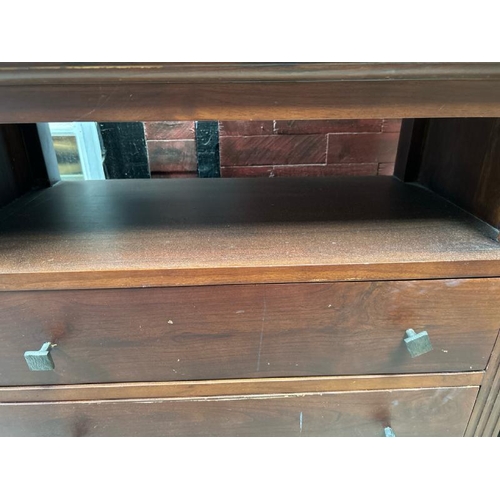 768 - A three drawer cabinet, 80cm (h) x 81cm (w) x 40.5cm (d)  / All lots are located at Gower Reclamatio... 