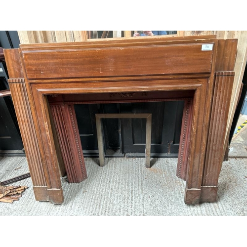 782 - Mid-century style fireplace surround, external measurements 130cm (h) x 155cm (w) x 20cm (d)  / All ... 