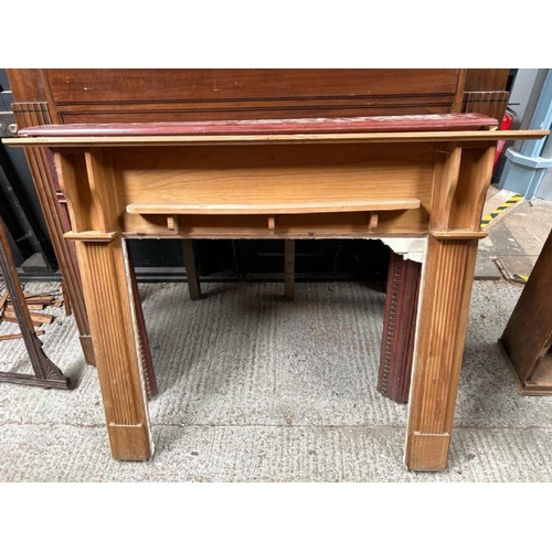 785 - A pine fire surround, 113cm (h) x 137cm (w) x 16cm (d)  / All lots are located at Gower Reclamation,... 