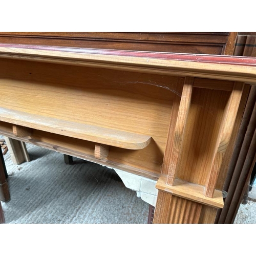 785 - A pine fire surround, 113cm (h) x 137cm (w) x 16cm (d)  / All lots are located at Gower Reclamation,... 