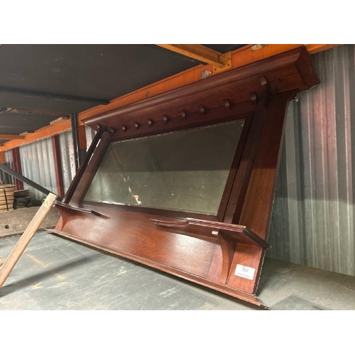 797 - A Oak mantle mirror, 84cm (h) x 160cm (w) x 18cm (fd)  / All lots are located at Gower Reclamation, ... 