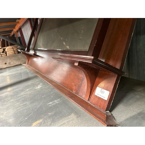 797 - A Oak mantle mirror, 84cm (h) x 160cm (w) x 18cm (fd)  / All lots are located at Gower Reclamation, ... 