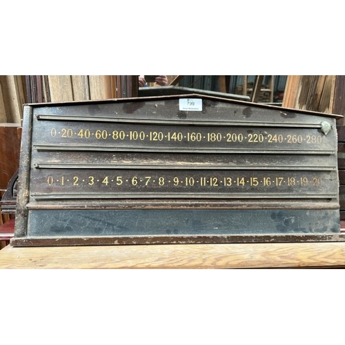 799 - An oak snooker scoreboard, 40cm (h) x 90cm (w)  / All lots are located at Gower Reclamation, Unit 17... 