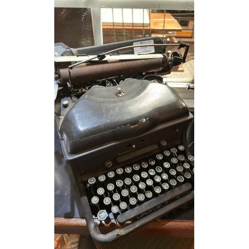 802 - Three typewriters through the ages, imperial circa 1930's,Remington Noiseless circa 1930's, Empire C... 