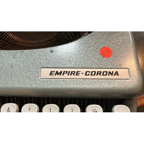 802 - Three typewriters through the ages, imperial circa 1930's,Remington Noiseless circa 1930's, Empire C... 