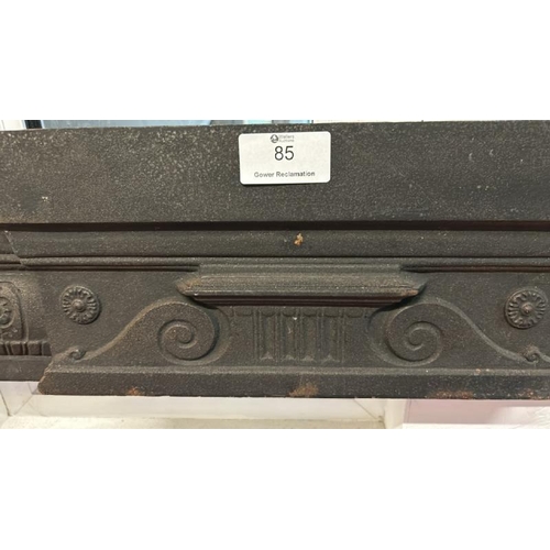 85 - A cast iron fireplace surround, external dimensions 109cm (h) x 100cm (w)  / All lots are located at... 