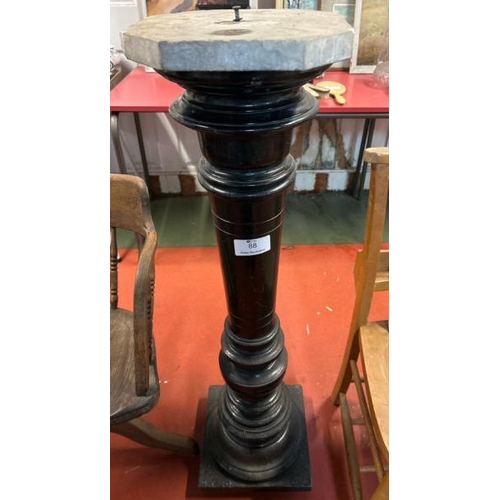 88 - A turned and ebonised wooden jardinere stand, 119cm (h)  / All lots are located at Gower Reclamation... 