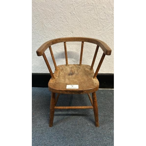 9 - A small pine children's chair, 50cm (h) x 35cm (w) x 34cm (d)  / All lots are located at Gower Recla... 